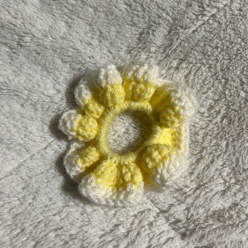 Hand Crocheted Flower Scrunchies